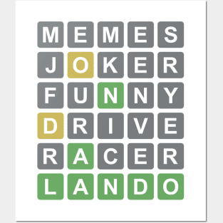 Funny Lando F1 Wordle Design Posters and Art